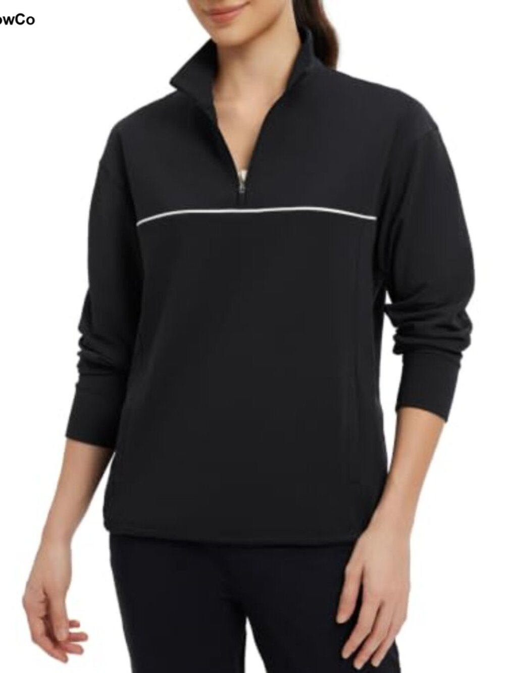 Women's Fleece Pullover Half Zip Golf Sweater with Pockets